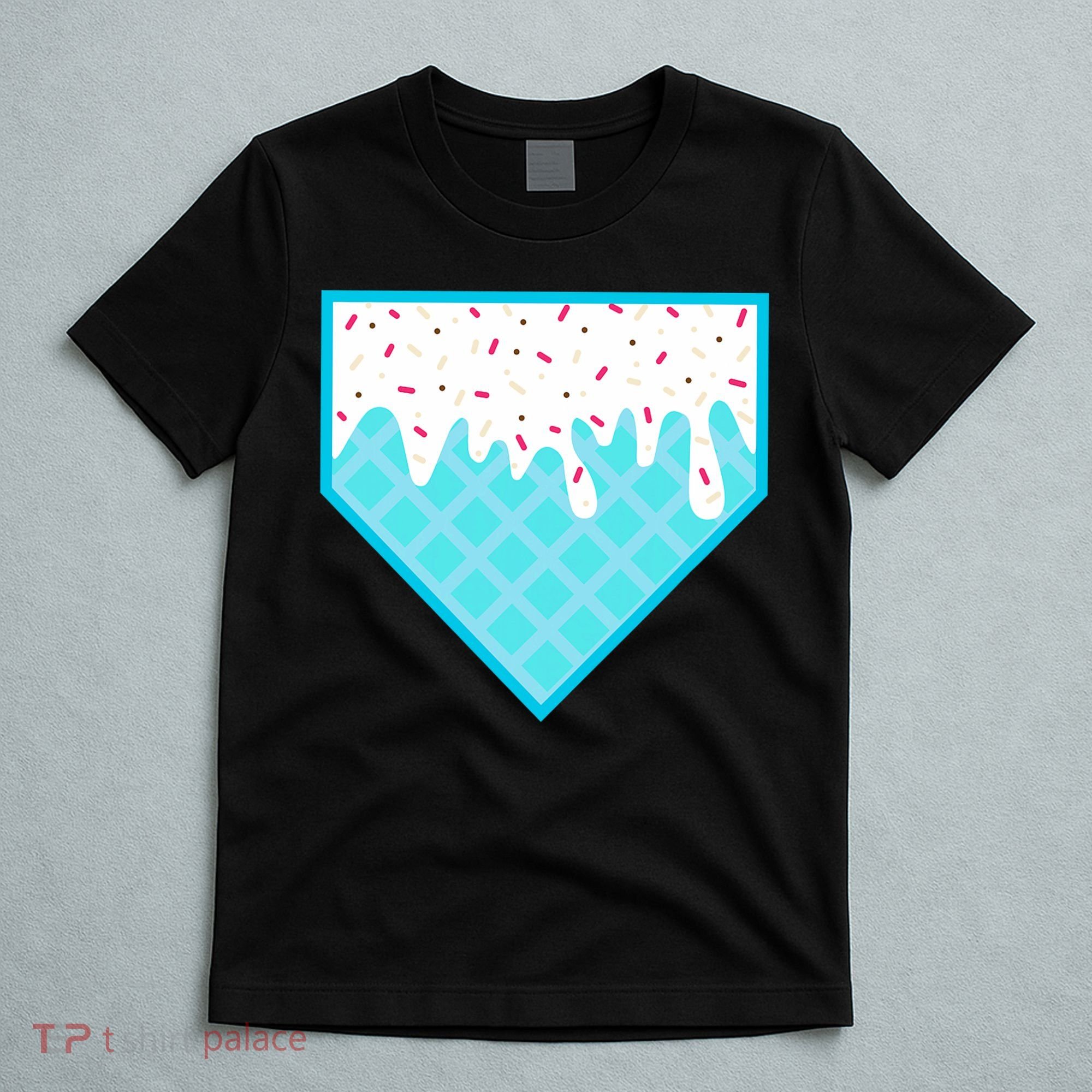 Funny Home Plate Drip Ice Cream Softball & Baseball T-Shirt
