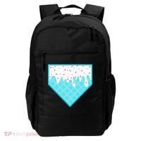 Funny Home Plate Drip Ice Cream Softball & Baseball Backpack thumb 0