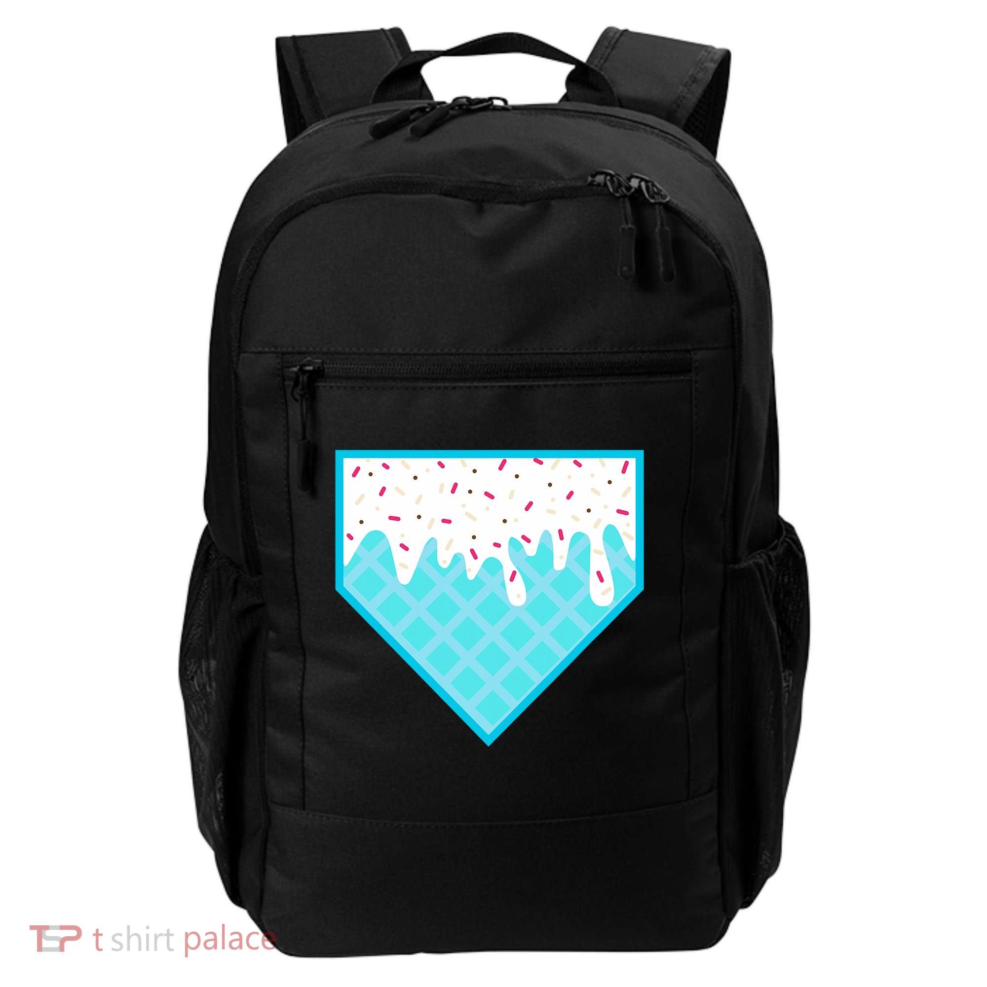 Funny Home Plate Drip Ice Cream Softball & Baseball Backpack