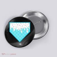 Funny Home Plate Drip Ice Cream Softball & Baseball Button thumb 0