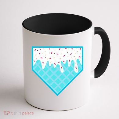 Funny Home Plate Drip Ice Cream Softball & Baseball Coffee Mug back