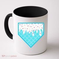 Funny Home Plate Drip Ice Cream Softball & Baseball Coffee Mug thumb 0
