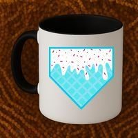 Funny Home Plate Drip Ice Cream Softball & Baseball Coffee Mug thumb 2