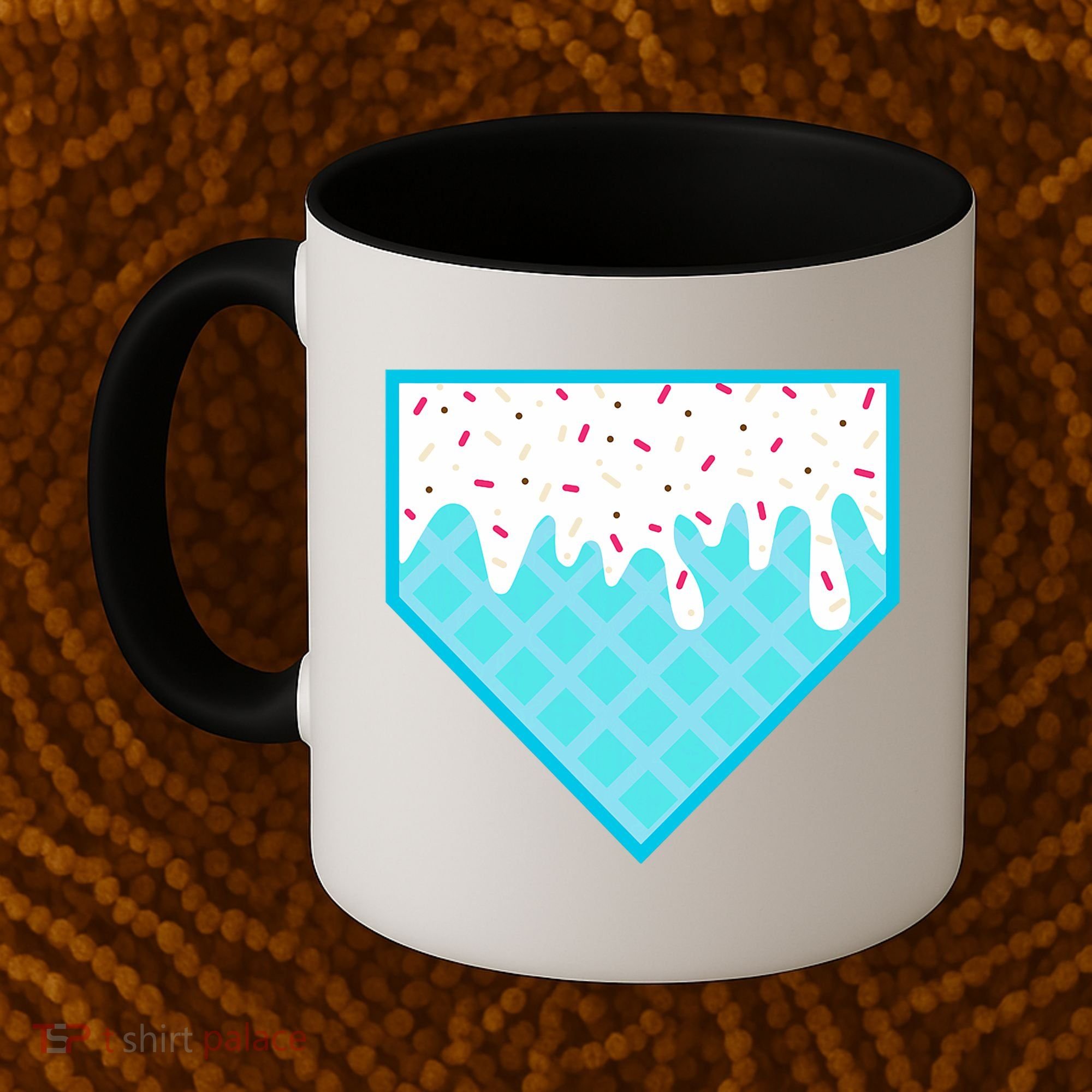 Funny Home Plate Drip Ice Cream Softball & Baseball Coffee Mug