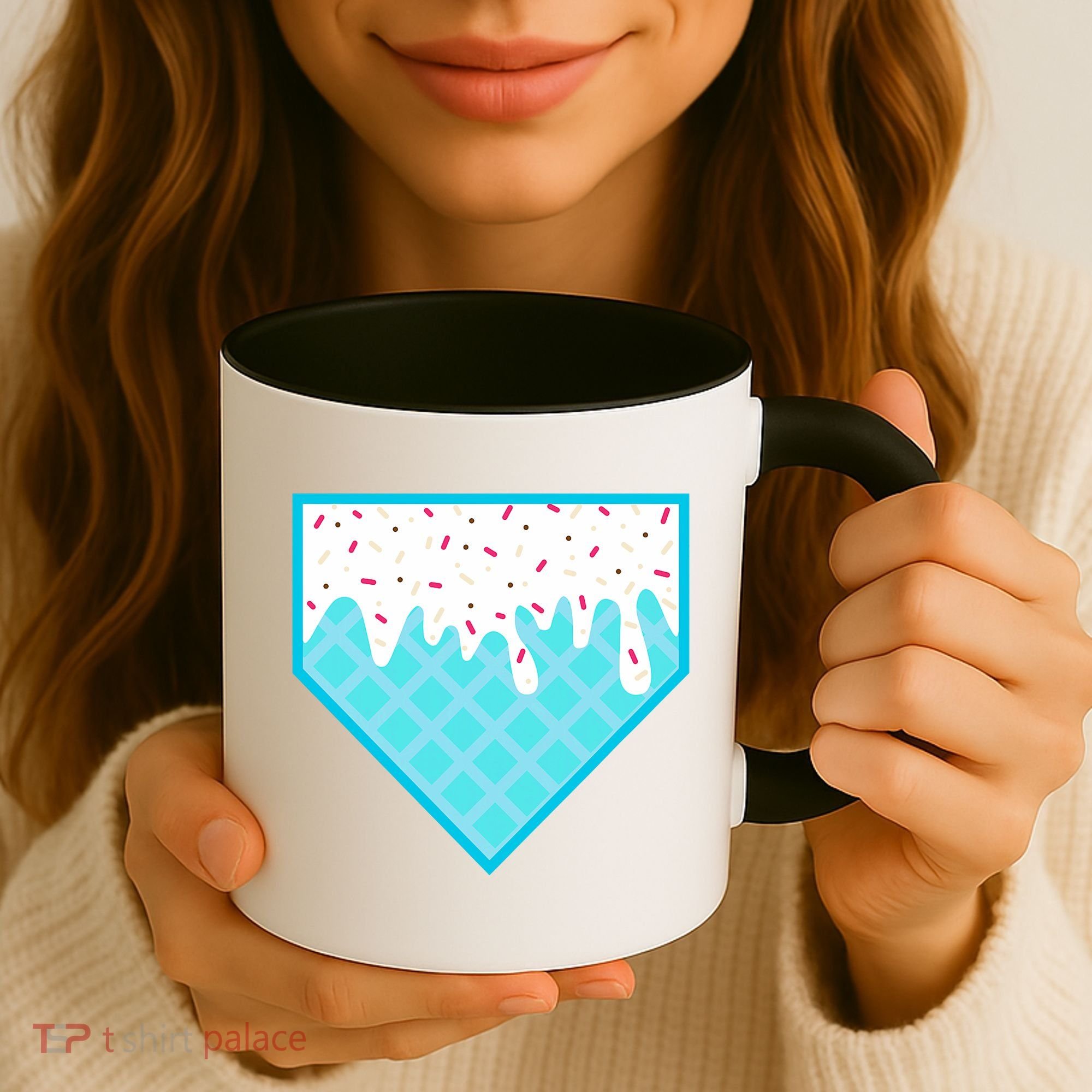 Funny Home Plate Drip Ice Cream Softball & Baseball Coffee Mug