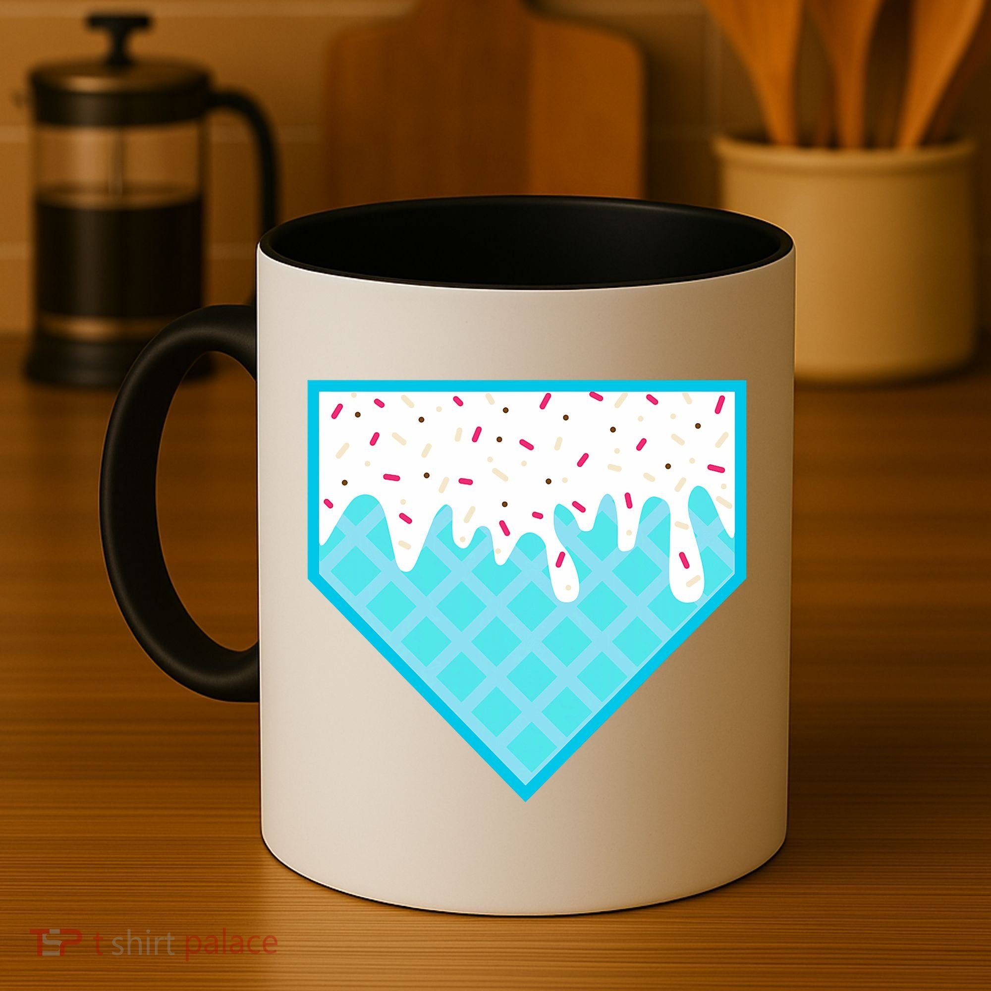 Funny Home Plate Drip Ice Cream Softball & Baseball Coffee Mug