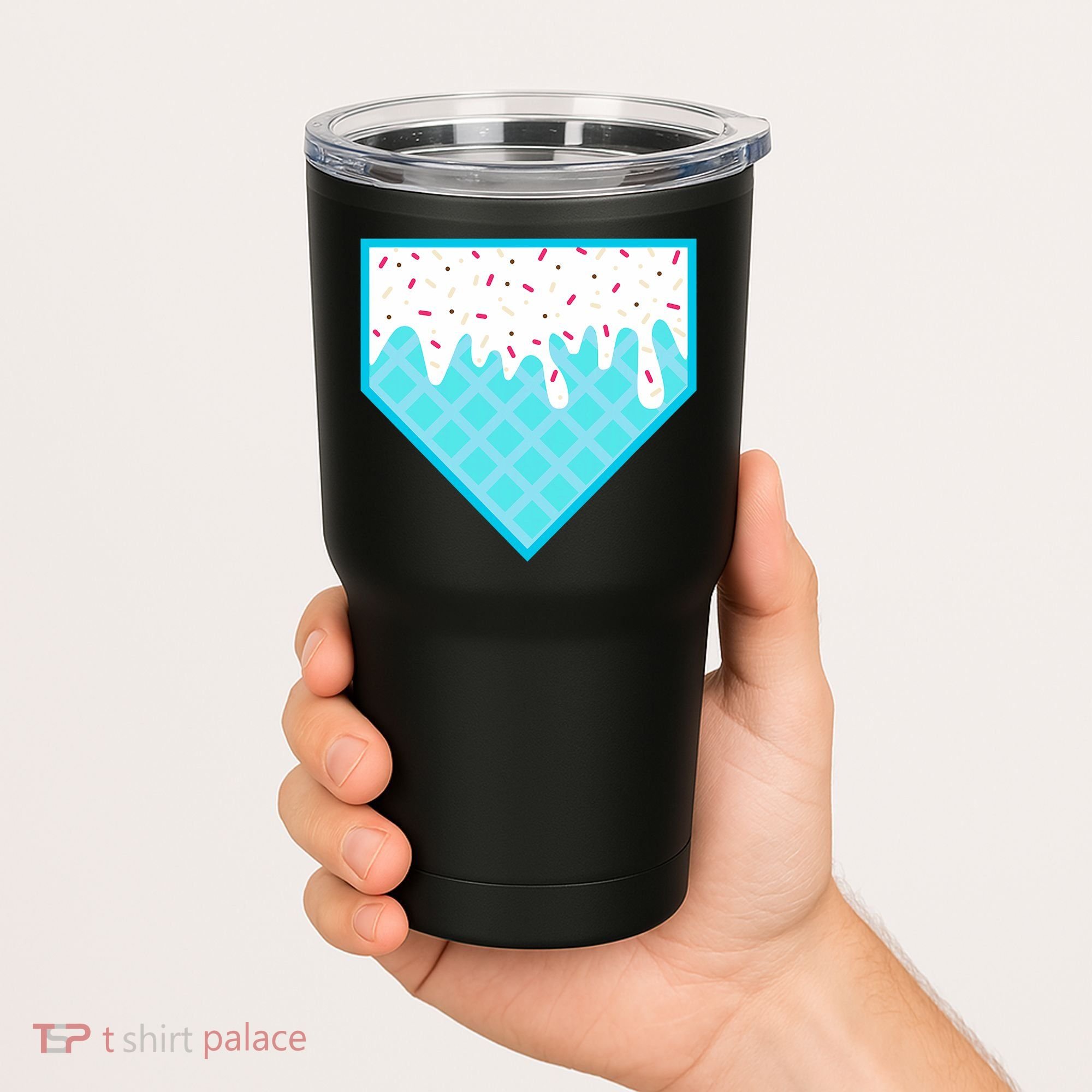 Funny Home Plate Drip Ice Cream Softball & Baseball Tumbler