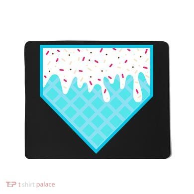 Funny Home Plate Drip Ice Cream Softball & Baseball Mousepad