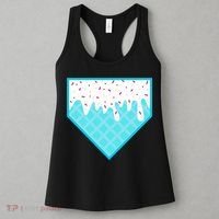 Funny Home Plate Drip Ice Cream Softball & Baseball Women's Tank Top thumb 3