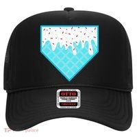 Funny Home Plate Drip Ice Cream Softball & Baseball Hat thumb 0
