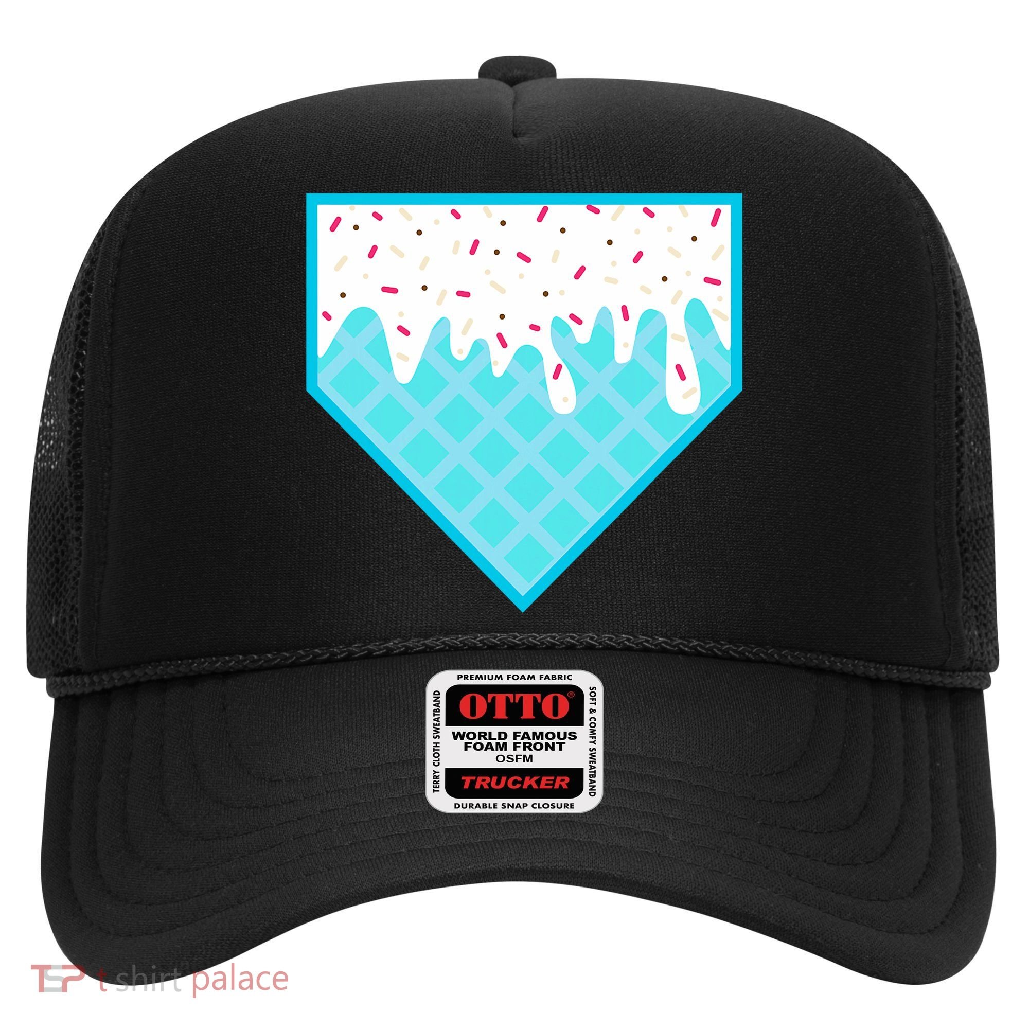 Funny Home Plate Drip Ice Cream Softball & Baseball Hat