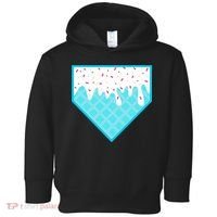 Funny Home Plate Drip Ice Cream Softball & Baseball Toddler Hoodie thumb 0