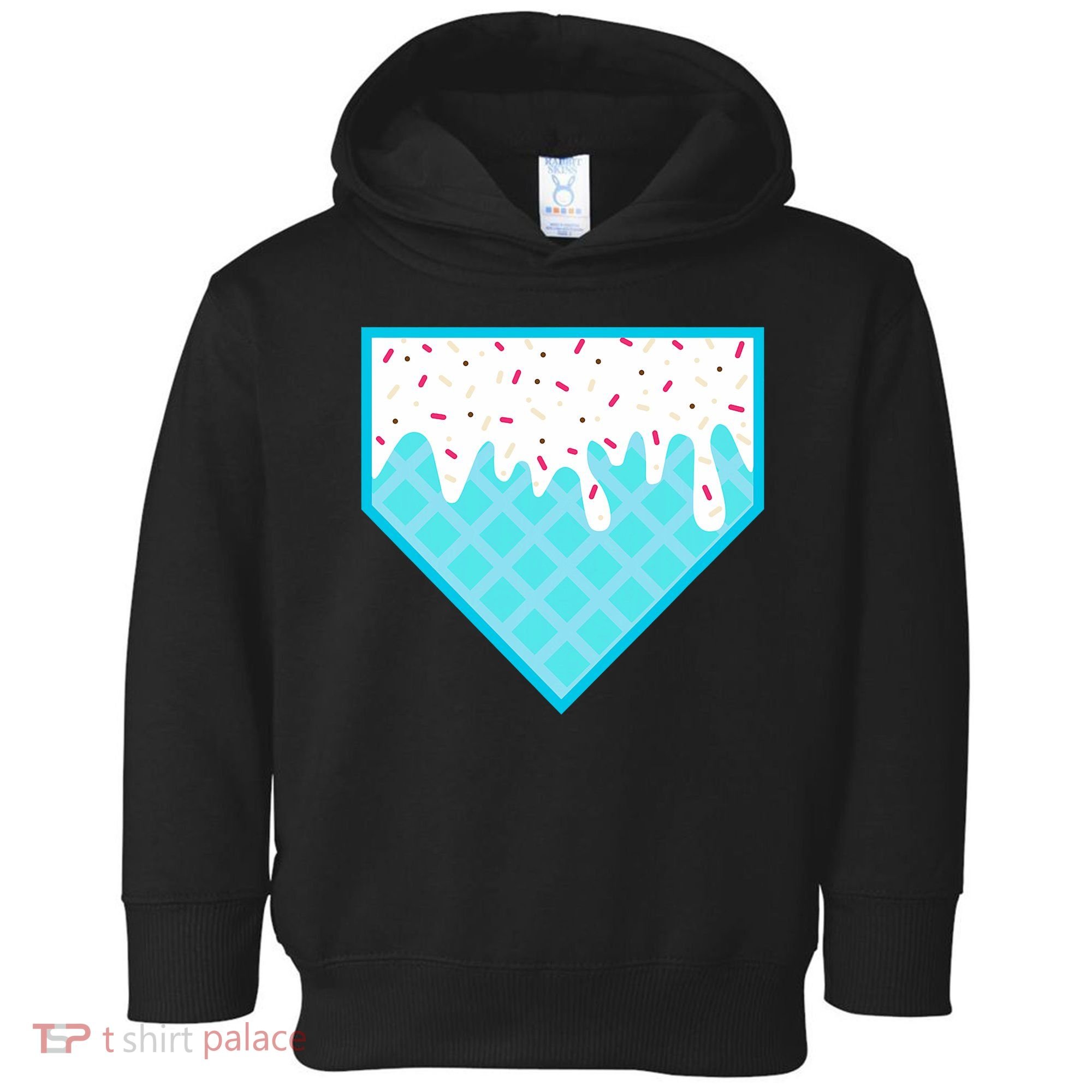 Funny Home Plate Drip Ice Cream Softball & Baseball Toddler Hoodie