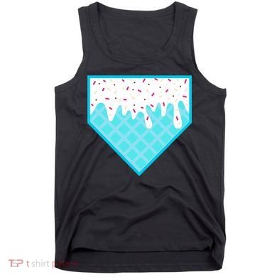 Funny Home Plate Drip Ice Cream Softball & Baseball Tank Top
