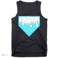 Funny Home Plate Drip Ice Cream Softball & Baseball Tank Top thumb 0