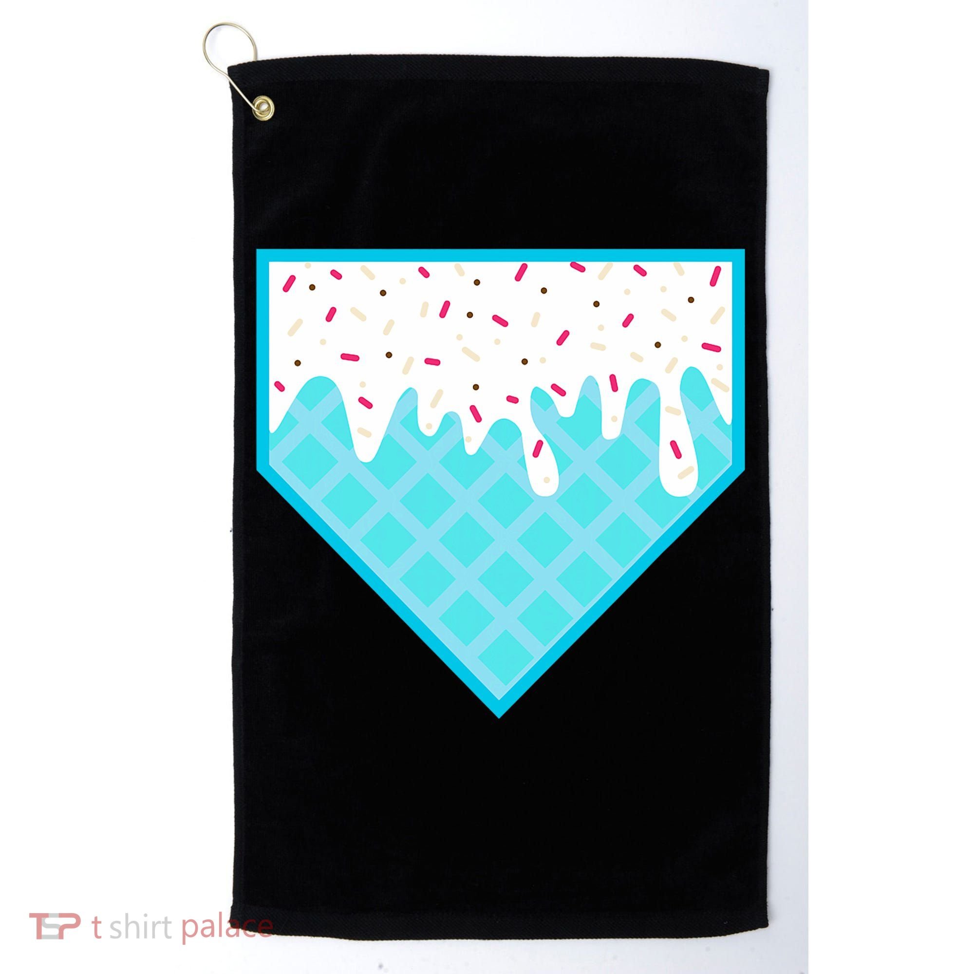 Funny Home Plate Drip Ice Cream Softball & Baseball Golf Towel