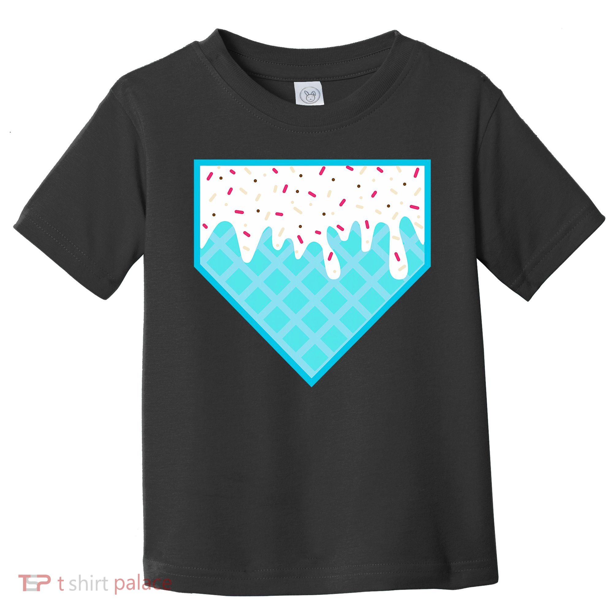 Funny Home Plate Drip Ice Cream Softball & Baseball Toddler T-Shirt