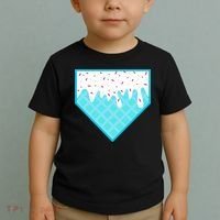 Funny Home Plate Drip Ice Cream Softball & Baseball Toddler T-Shirt thumb 2