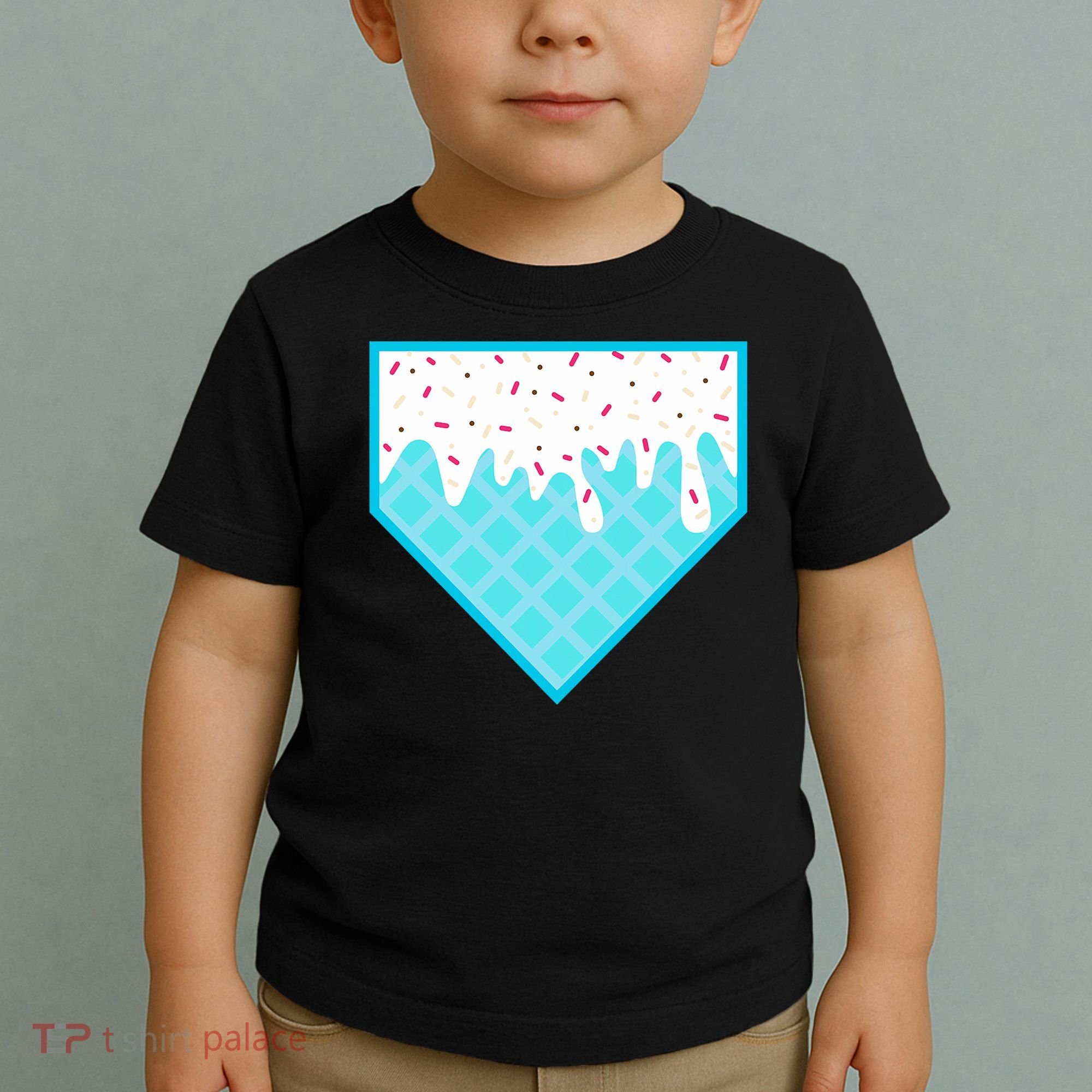 Funny Home Plate Drip Ice Cream Softball & Baseball Toddler T-Shirt