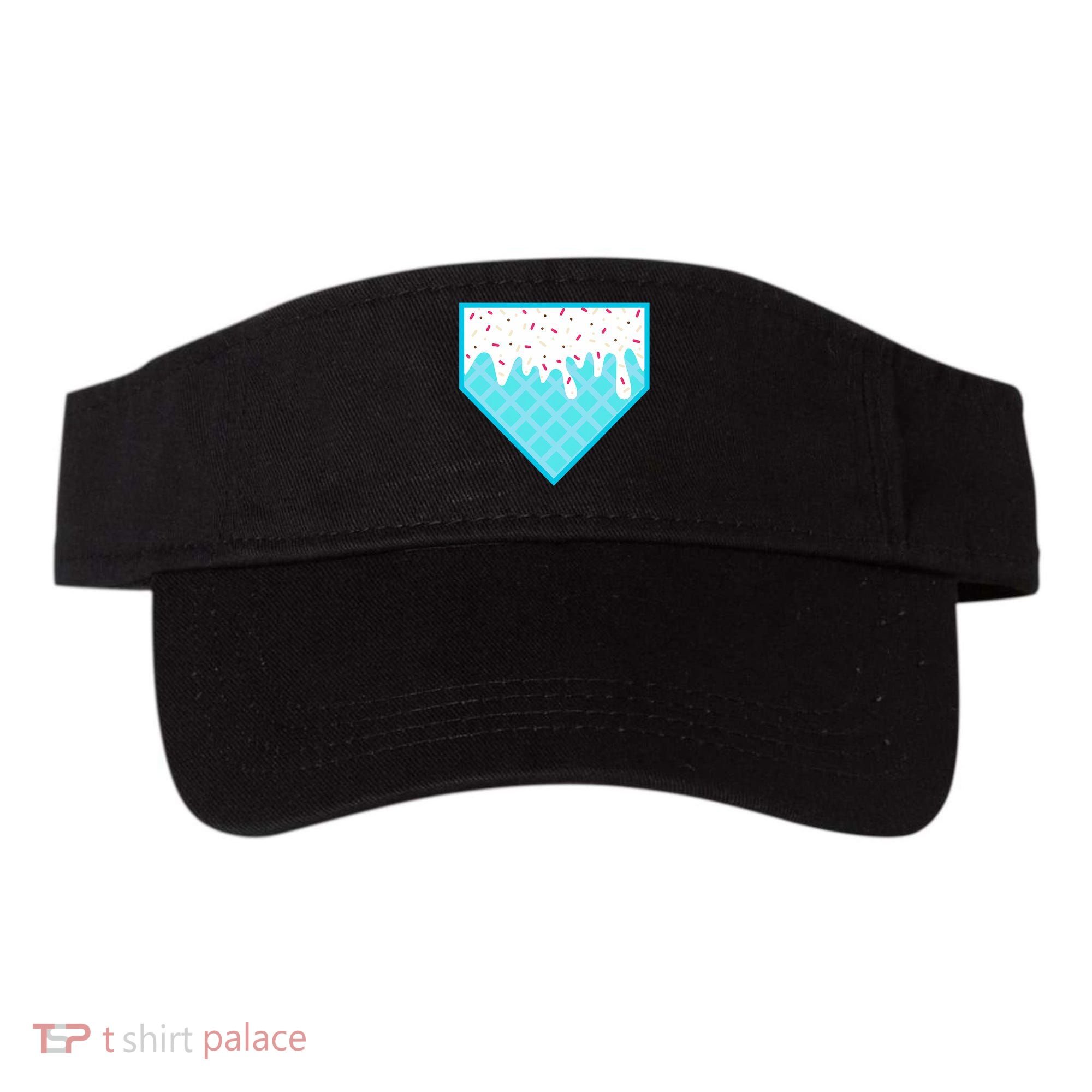 Funny Home Plate Drip Ice Cream Softball & Baseball Visor