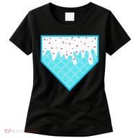 Funny Home Plate Drip Ice Cream Softball & Baseball Women's T-Shirt thumb 0