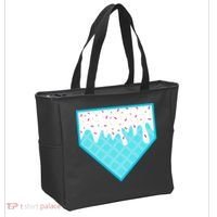 Funny Home Plate Drip Ice Cream Softball & Baseball Tote Bag thumb 2