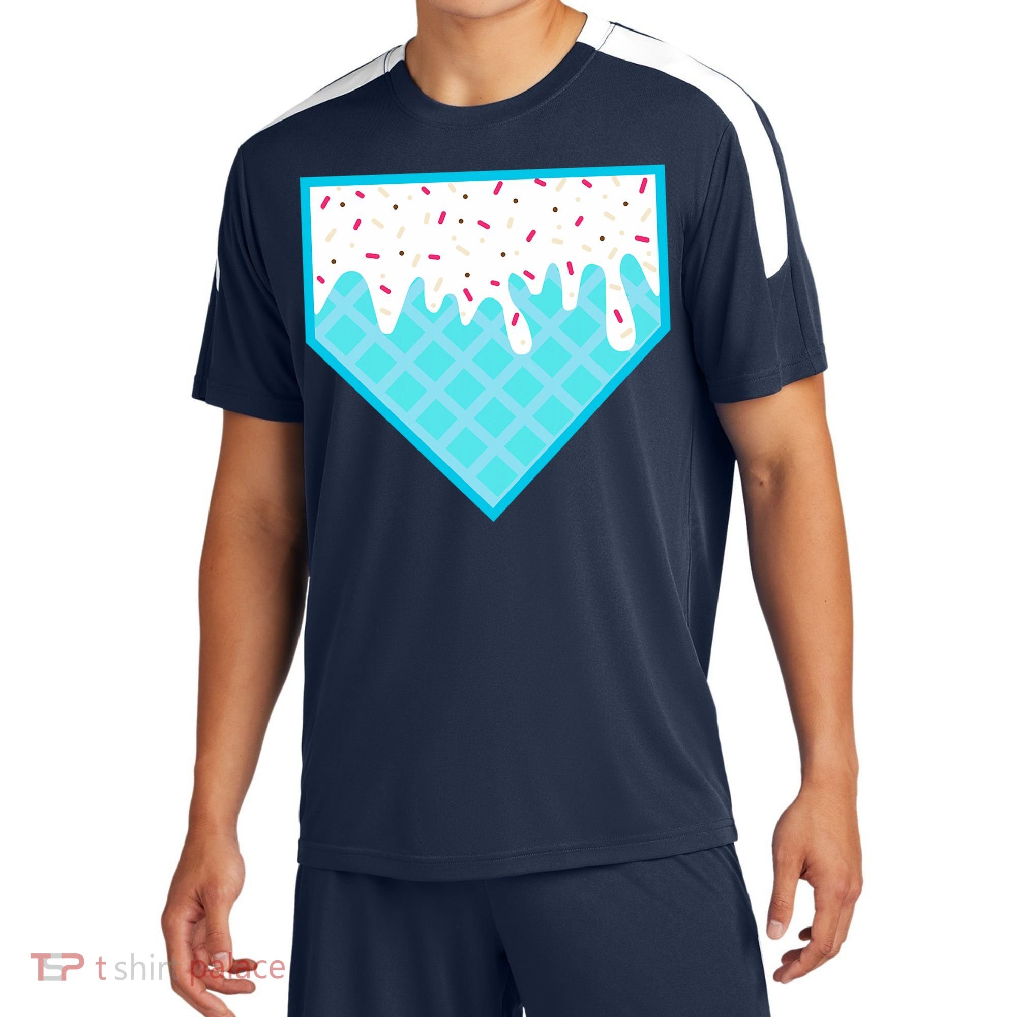 Funny Home Plate Drip Ice Cream Softball & Baseball Sport-Tek Competitor United Soccer Jersey