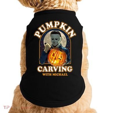 Funny Halloween Pumpkin Carving With Michael Doggie Tank