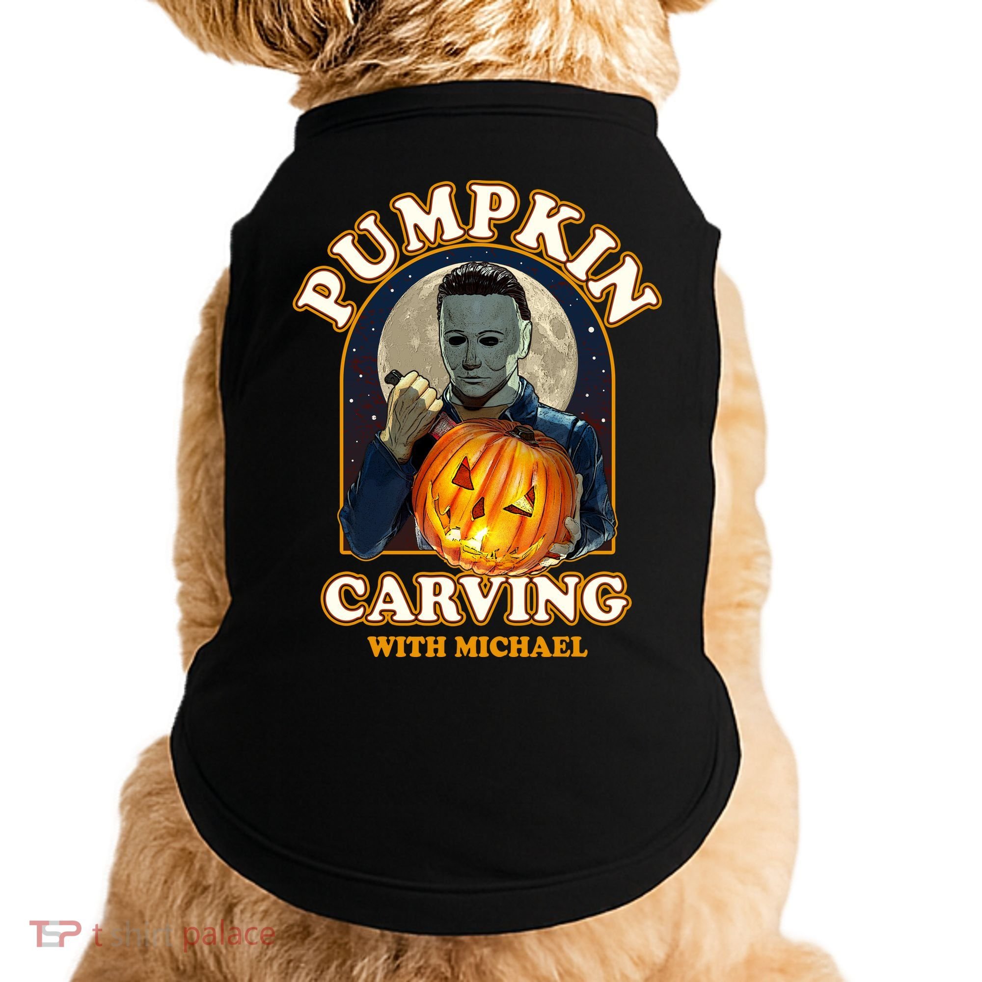 Funny Halloween Pumpkin Carving With Michael Doggie Tank