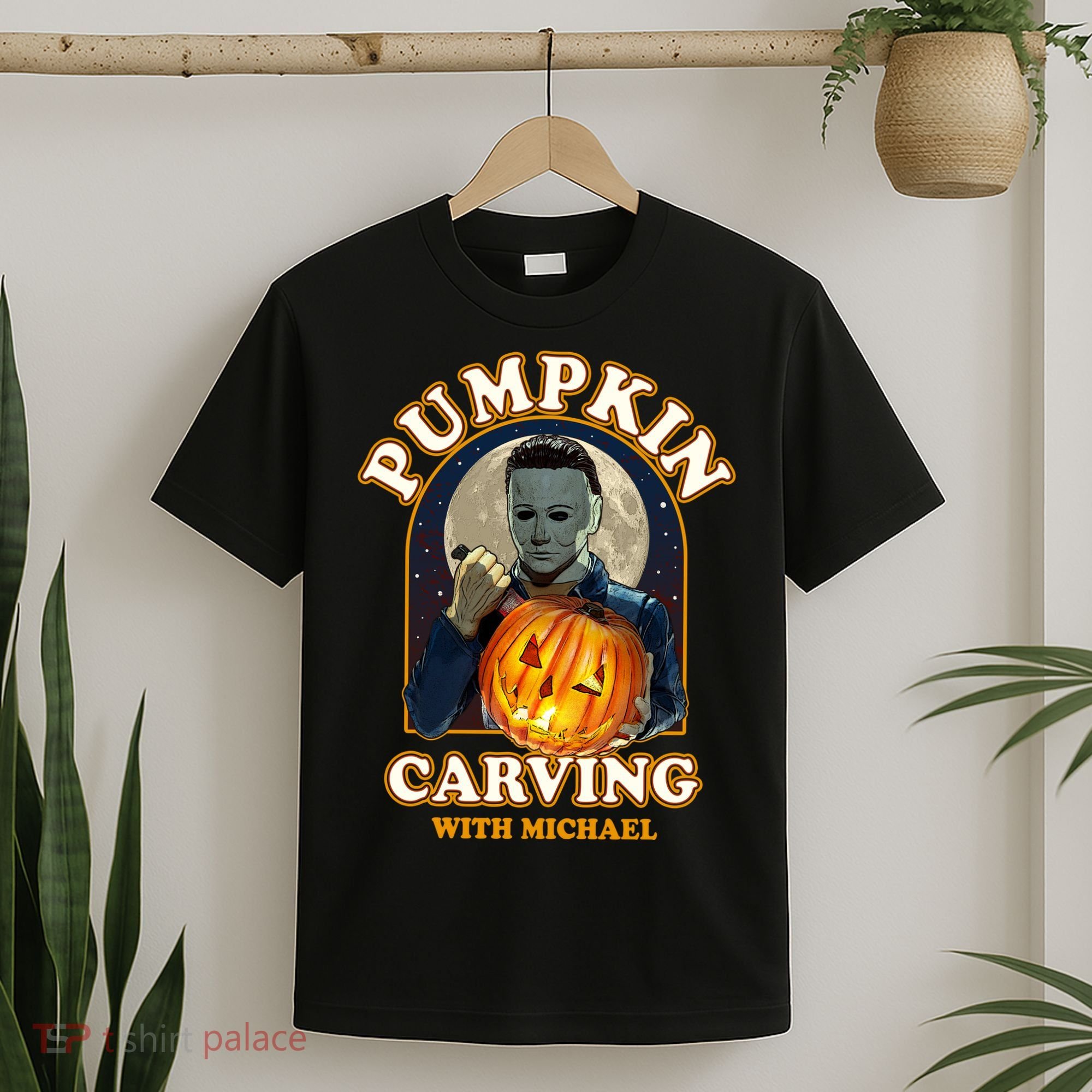 Funny Halloween Pumpkin Carving With Michael T-Shirt