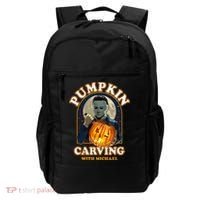 Funny Halloween Pumpkin Carving With Michael Backpack thumb 0