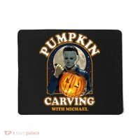 Funny Halloween Pumpkin Carving With Michael Mousepad thumb 0