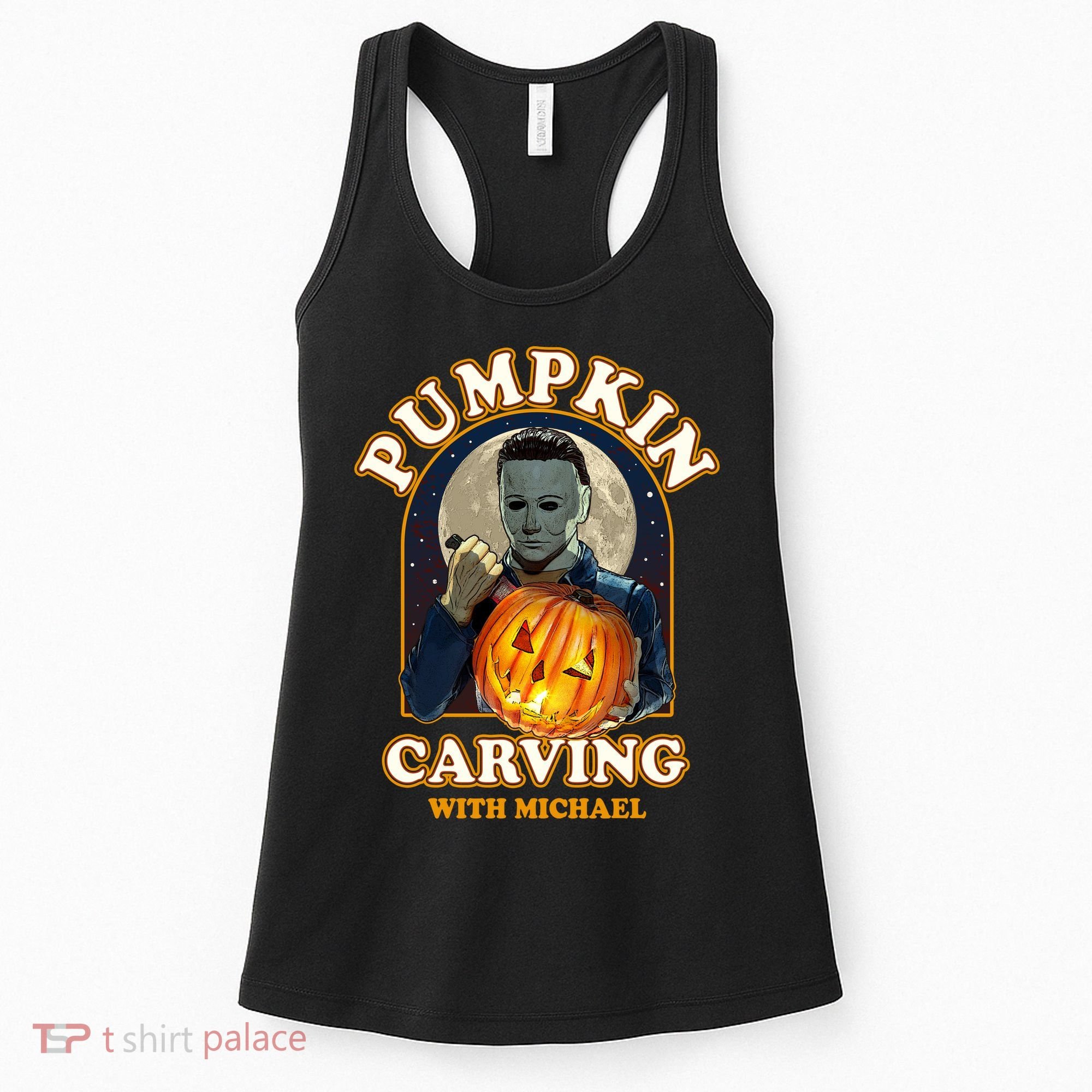 Funny Halloween Pumpkin Carving With Michael Women's Tank Top