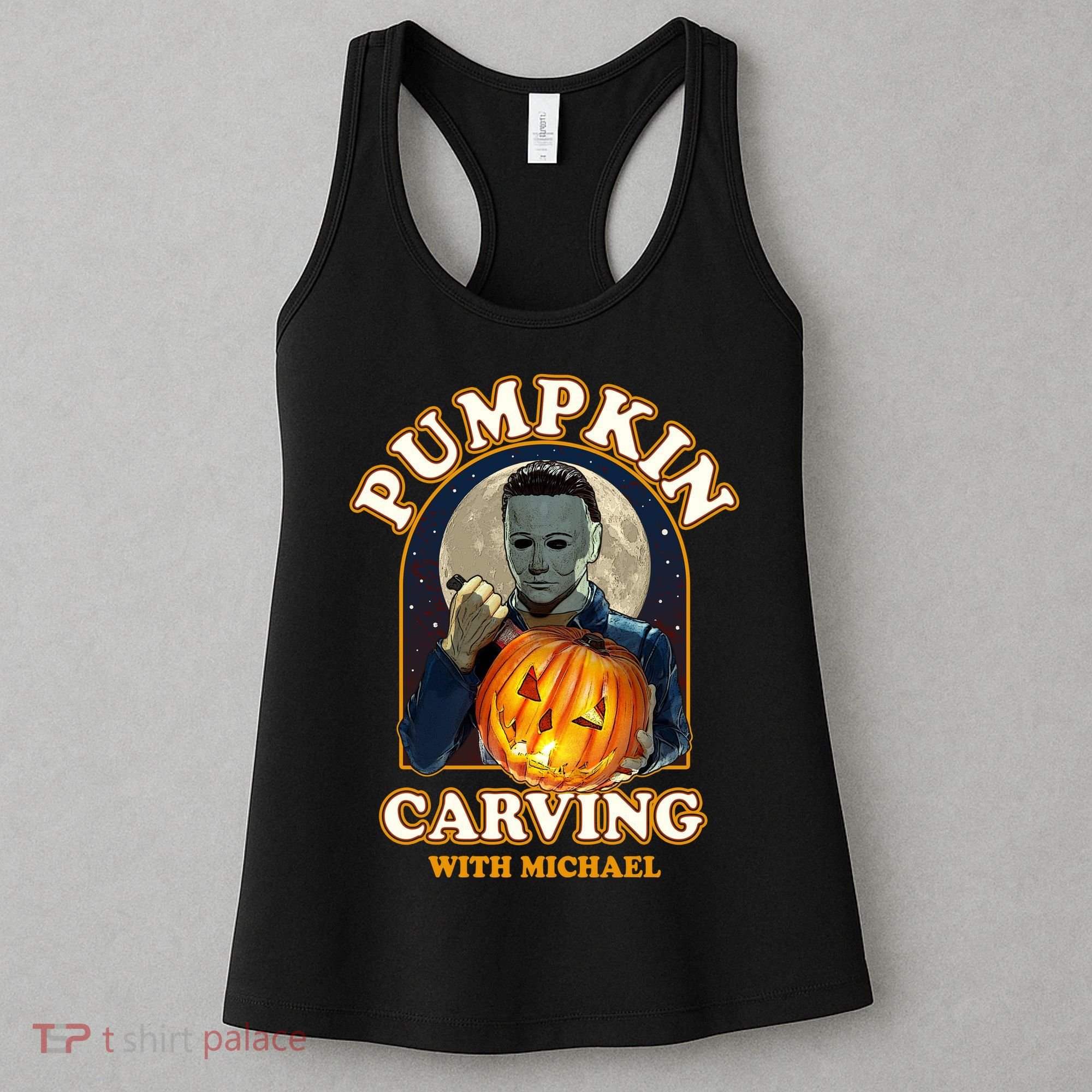 Funny Halloween Pumpkin Carving With Michael Women's Tank Top