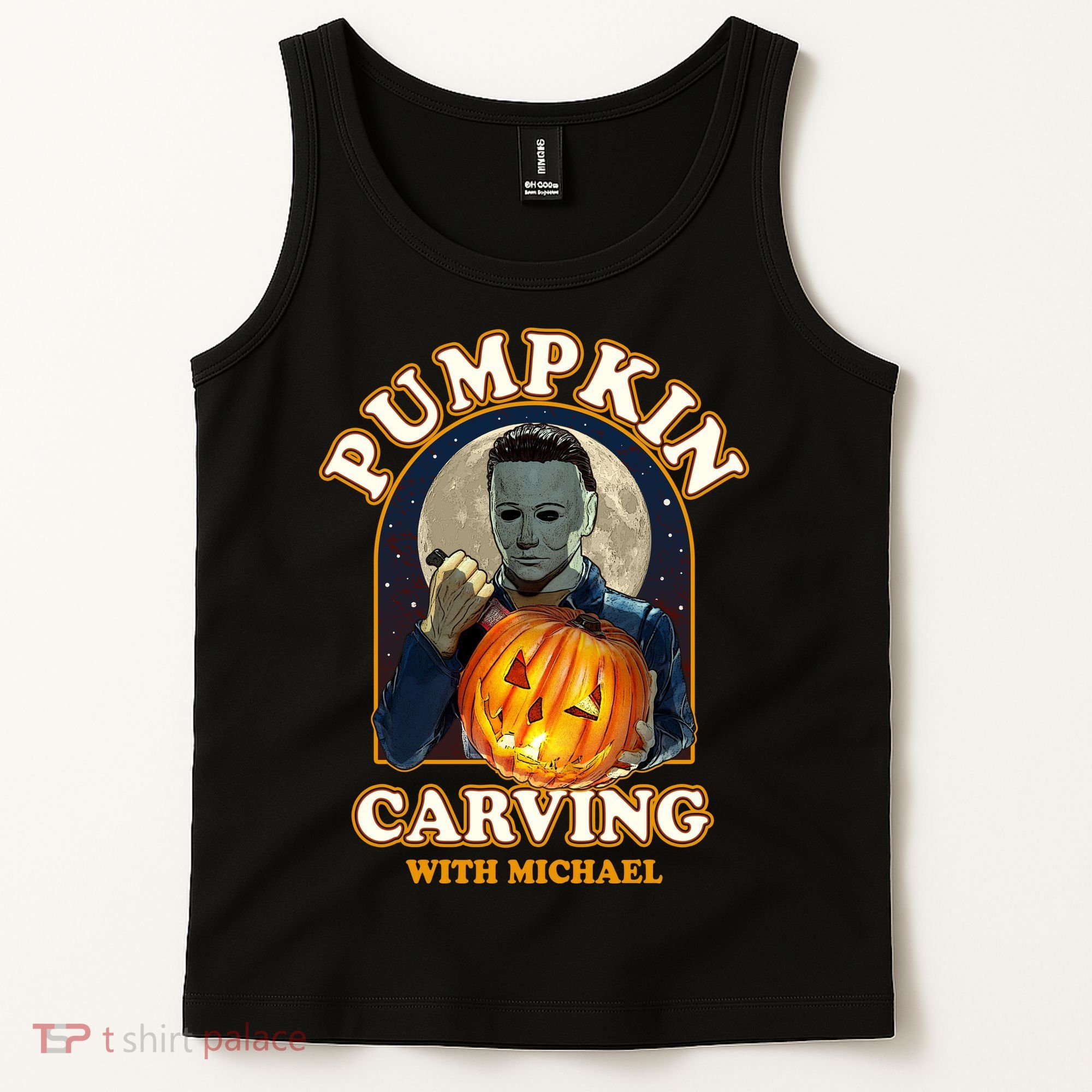 Funny Halloween Pumpkin Carving With Michael Tank Top