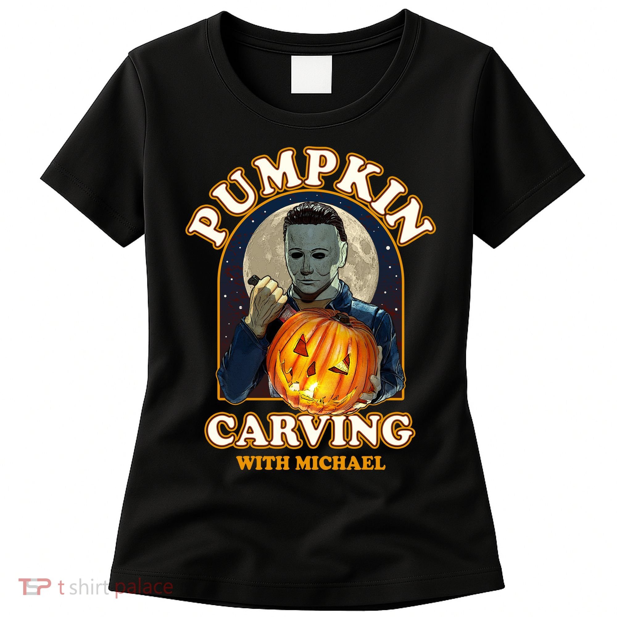Funny Halloween Pumpkin Carving With Michael Women's T-Shirt