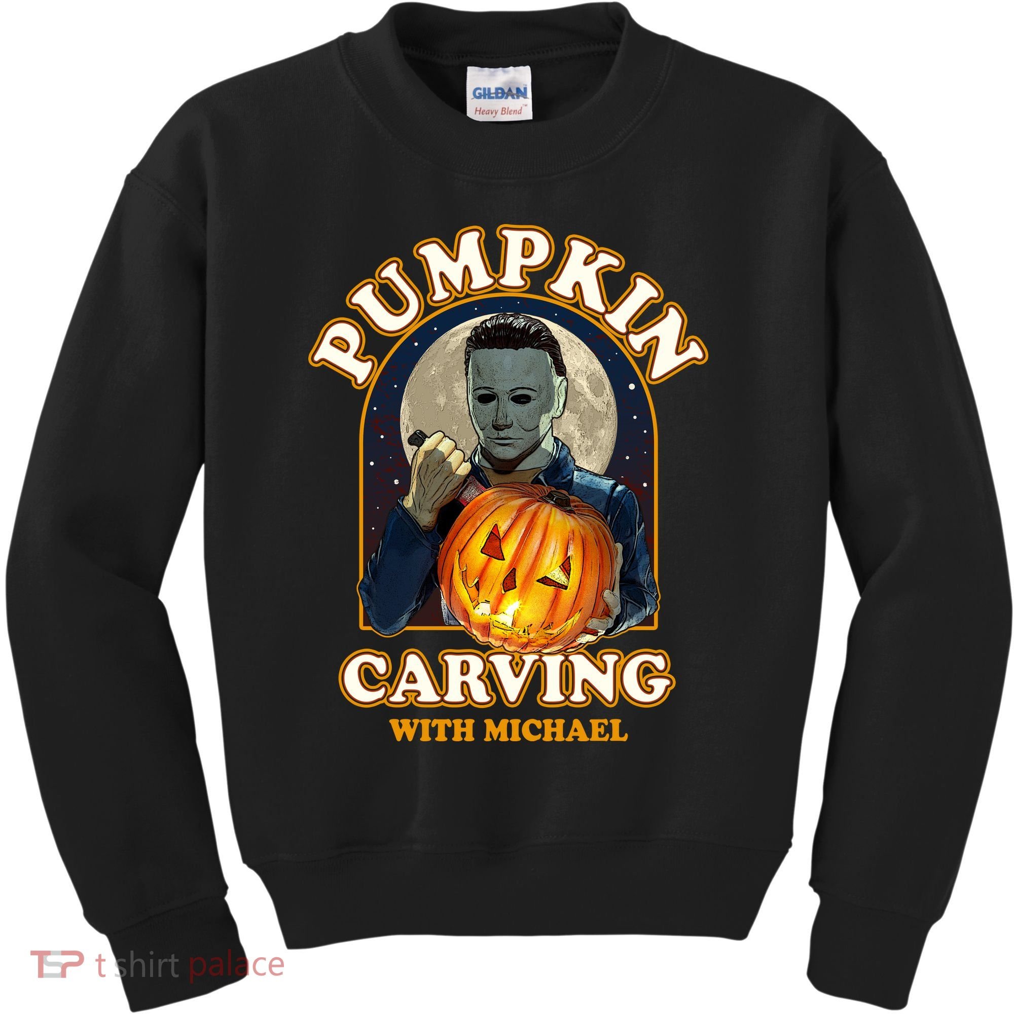 Funny Halloween Pumpkin Carving With Michael Kids Sweatshirt
