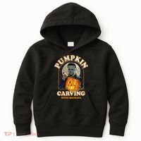 Funny Halloween Pumpkin Carving With Michael Kids Hoodie thumb 0