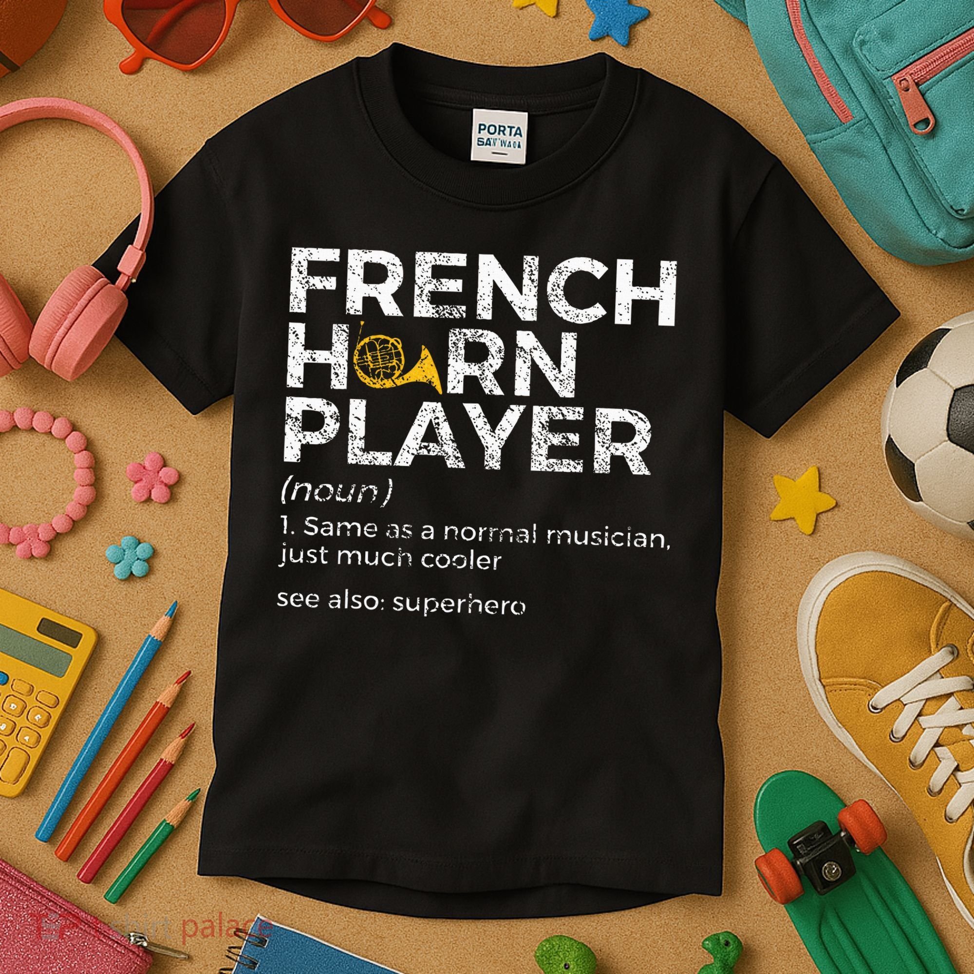 French Horn Player Definition Funny French Horn Kids T-Shirt