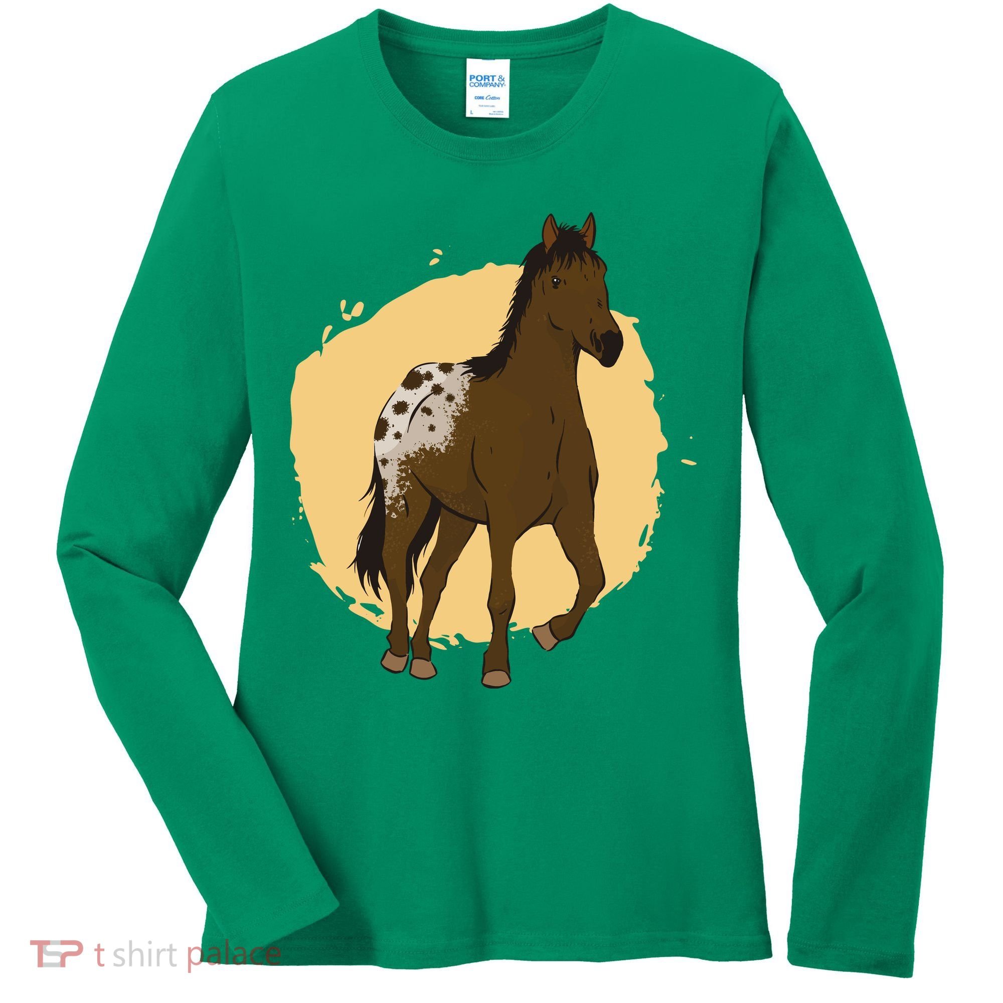 Farm Horse Running Women's Long Sleeve Shirt
