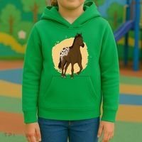 Farm Horse Running Kids Hoodie thumb 3