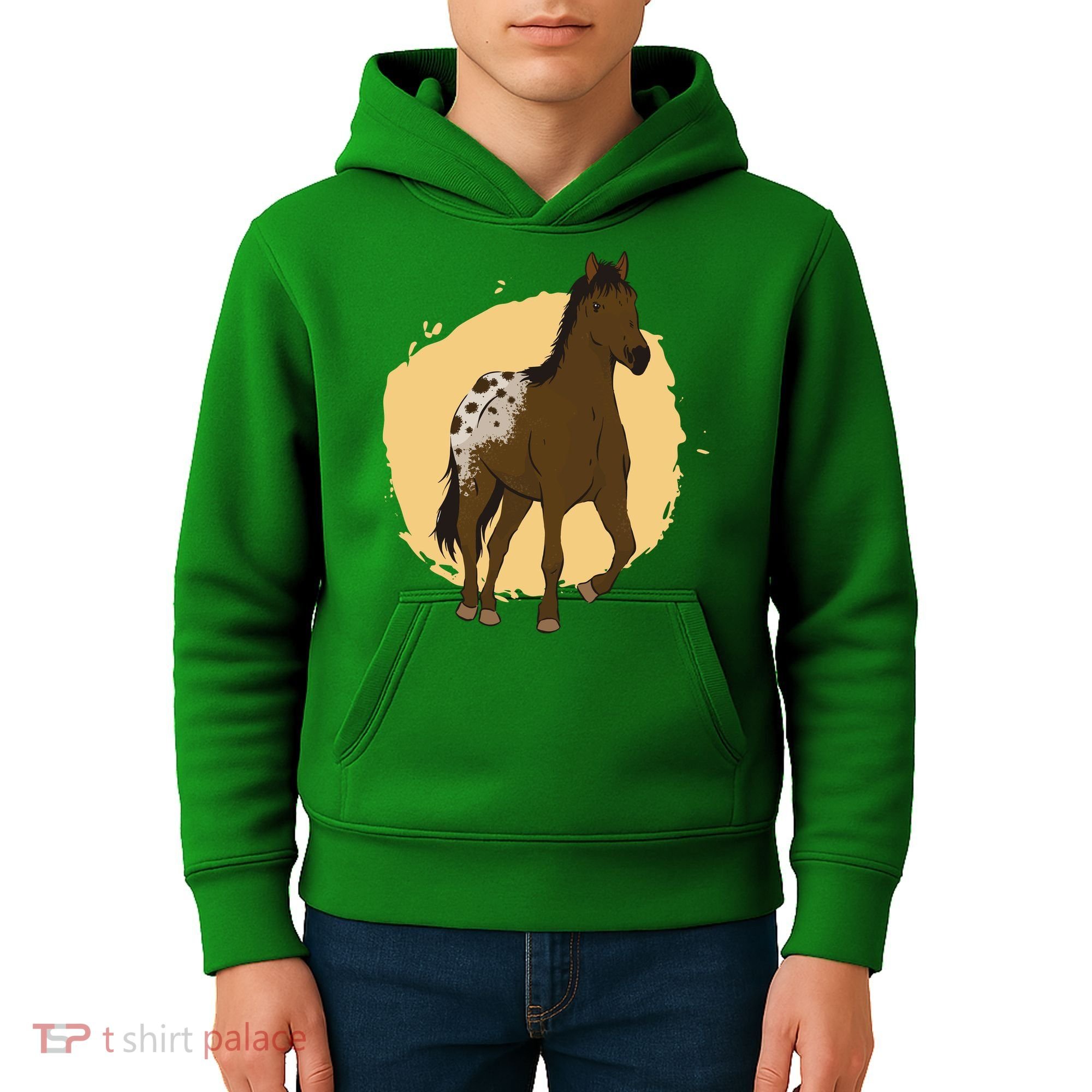 Farm Horse Running Kids Hoodie
