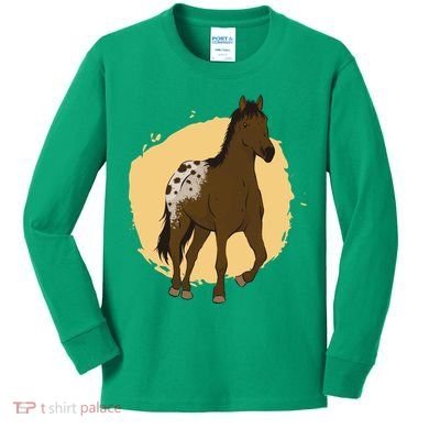 Farm Horse Running Kids Long Sleeve Shirt