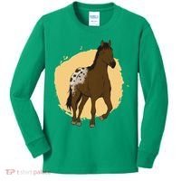 Farm Horse Running Kids Long Sleeve Shirt thumb 0