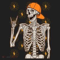 Funny Halloween Rock On Skeleton Women's Sweatshirt thumb 2