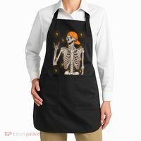Funny Halloween Rock On Skeleton Apron thumb 2