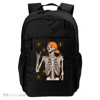Funny Halloween Rock On Skeleton Backpack
