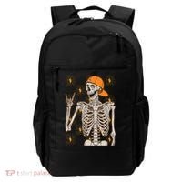 Funny Halloween Rock On Skeleton Backpack thumb 0