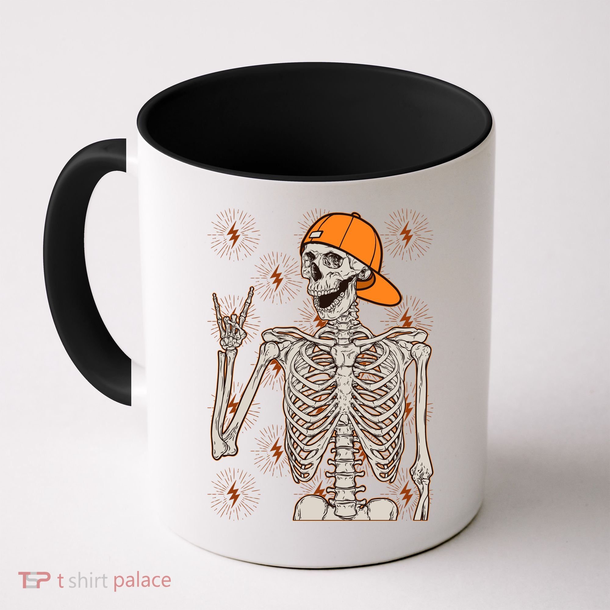 Funny Halloween Rock On Skeleton Coffee Mug