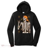 Funny Halloween Rock On Skeleton Women's Hoodie thumb 0